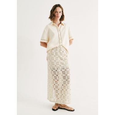 Imagem de Saia Midi Cintura Média Em Crochê-Feminino