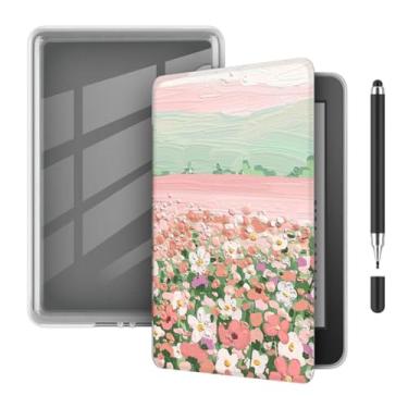 Imagem de Akacy Capa leve de TPU transparente e macia com padrão pintado para Kindle Paperwhite 6.0 (Geração 2022/2024, números de modelo C2V2L3 e RS23CV), fina e leve, com despertar/hibernar automático (16)