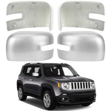 Imagem de LOIYLLEN Substituição da capa do espelho lateral do motorista e do passageiro para Jeep Renegade 2015 2016 2017 2018 2019 - Capas de espelho lateral esquerda e direita, acessórios de tampa de espelho