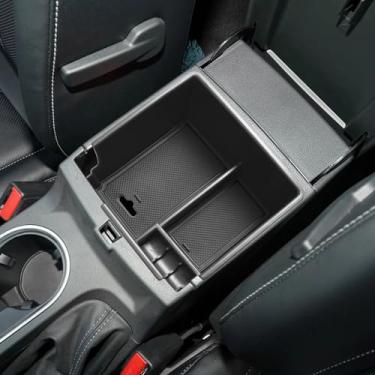 Imagem de EDBETOS Bandeja organizadora de console Ranger compatível com 2019-2023 Ford Ranger XL XLT Lariat Acessórios ABS caixa de apoio de braço bandeja de inserção caixa de armazenamento de apoio de braço