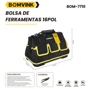 Imagem de Bolsa Para Ferramentas 16pol Base Plastico Oxford 14 Bolsos - Bomvink