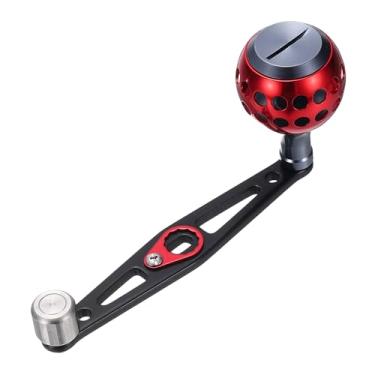 Imagem de YELARXI Puxador elétrico Baitcasting, carretel de pesca redondo de metal, peças de substituição de manípulo basculante - Adequado para (acessórios de bricolagem/pesca/balancim), preto/vermelho