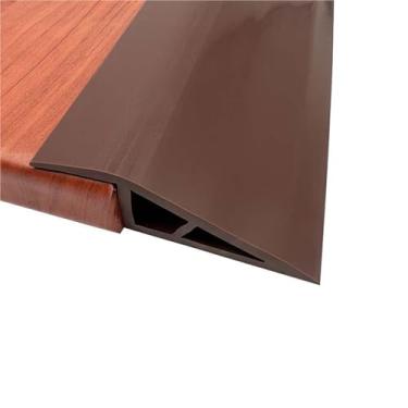 Imagem de GQQGSHOP Tira autoadesiva de transição de piso de 2 m, tira de acabamento de PVC para carpete e borda de piso, transições de limiar de PVC adequadas para altura limite de 0,67 ~ 2 cm (café)