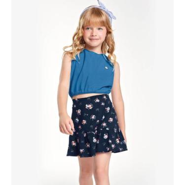 Imagem de Conjunto Infantil Regata E Shorts Saia Trick Nick Azul, Azul, 10