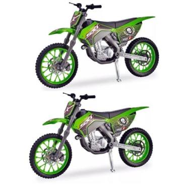 Imagem de Kit 2 Moto De Brinquedo Motocross Pneus de Borracha Motinha - Usual Br