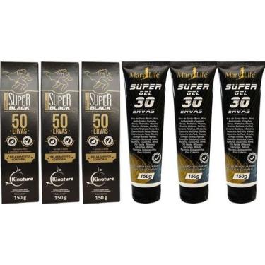 Imagem de Kit 3 Pomada Massageadora 50 Ervas + 3 Super Gel 30 Ervas 150g - Bio I