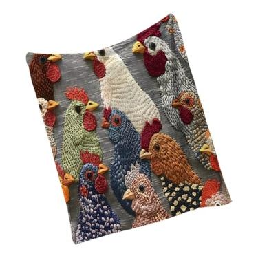 Imagem de Mantas E Cobertores Leves De Galinha | Edredão Portátil De Flanela Estampada Com Desenhos Animados | Manta Aconchegante Com Motivo De Galinha | Para Piquenique Em Família Sofá Cama Quarto Casa