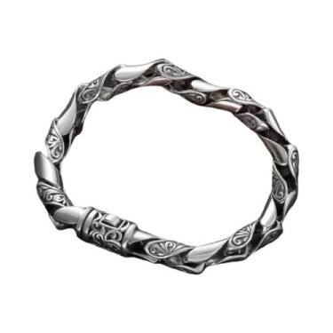 Imagem de Pulseira Masculina Vintage Em Corrente Vazada Com Design De Videira Su