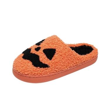 Imagem de Pantufas femininas divertidas de outono inverno para cães de estimação para uso interno em casa, casual, moderno, Laranja, 40
