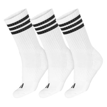 Imagem de Meia Adidas Cano Alto Três Listras Pack Com 3 Pares Branco-M
