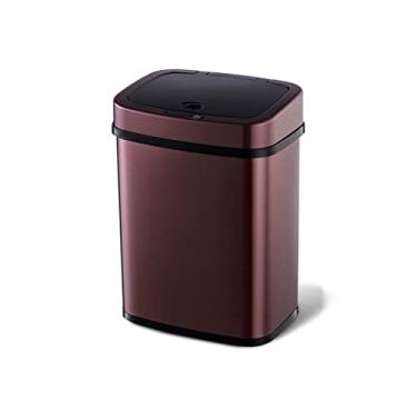 Imagem de Lndoor Lixeira Home Business Office Lixeira Smart Home Aço Inoxidável Indução Automática Sala de Estar Quarto Escritório Armazenamento de Lixo Lata de Lixo (Roxo)