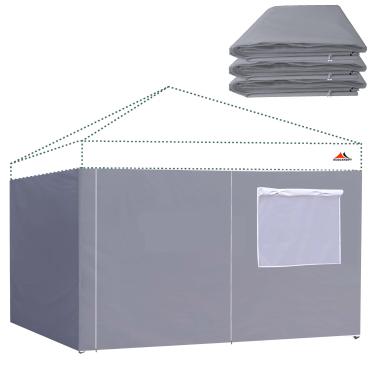 Imagem de SCOCANOPY Paredes laterais de 3,7 x 3,6 m de fechamento completo para barraca de tenda de dossel de 30 x 30 cm, pacote com 4 paredes solares, (cinza escuro)