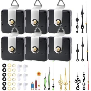 Imagem de QLOUNI Kit de substituição de movimento de relógio de quartzo – Conjunto de reparo de mecanismo de relógio silencioso sem tique-taque com ponteiros de relógio e motor, substituição de mecanismo de