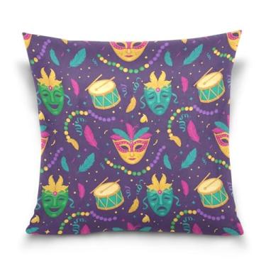 Imagem de Blueangle Capas de almofada de máscara de carnaval - 50 x 50 cm, decoração de férias de fazenda para sofá de casa (20)