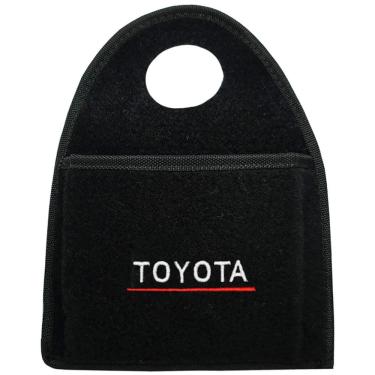 Imagem de Lixeira Lixinho Automotiva Carro Carpete Logo Bordado Toyota para Câmbio Preta