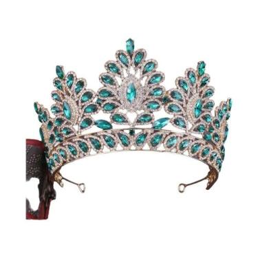 Imagem de Tiara De Noiva Barroca Com Strass, Coroa De Casamento De Luxo Com Cris