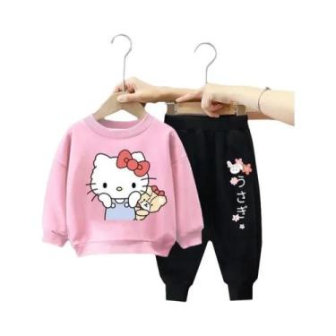 Imagem de Conjuntos De Moletom Hello Kitty Para Crianças, Primavera E Outono, Ma