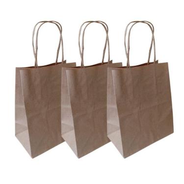 Imagem de Sacola Papel Kraft P 17,5x8,5x21,5 cm - Embalagem Presentes