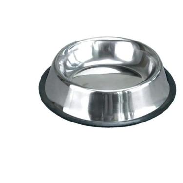 Imagem de Tigela para Cão 21,5 Racão Fresca Inoxidável Bacia Inoxidável Versão de Peso Pesado Antiderrapante com Anel de Base de Borracha