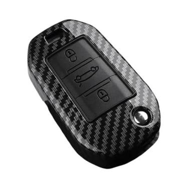 Imagem de Capa Para Chave De Carro Estilo Fibra De Carbono ABS Para Peugeot Citr