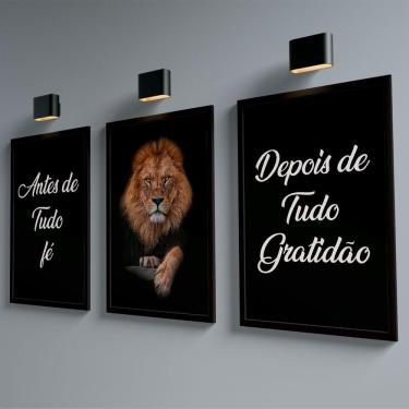 Imagem de Conjunto De Quadros Trio Fé E Gratidão