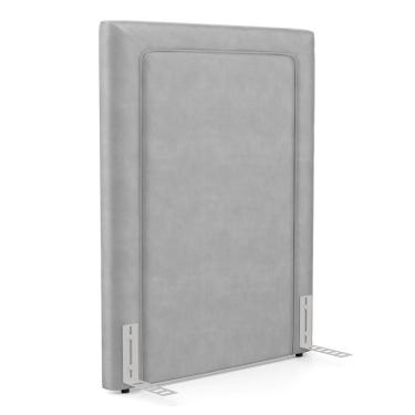 Imagem de Cabeceira Cama Box Solteiro Alba 90cm Com Frame Veludo Cinza Claro - Desk Design