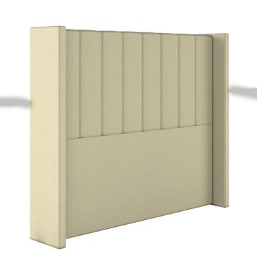 Imagem de Cabeceira Estofada Queen 160 Cm Turquesa Corino Bege