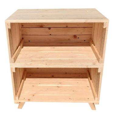 Imagem de RACK DE CAIXOTE 65x75x46CM - Organizador de Objetos em Madeira Reaprov