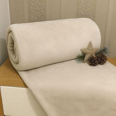 Imagem de Cobertor Manta Aconchego Casal Ultrasoft Dupla Face - Palha - 100% Poliéster