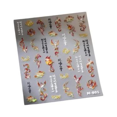 Imagem de Adesivos De Unhas Com Asas De Borboleta Pretas E Roxas, Decalques De M