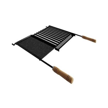 Imagem de Qualinox, 775021, Grelha Esmaltada Para Churrasco Peixe Carne Chapa Auxiliar, cor Preto, Aço