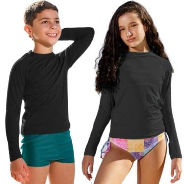 Imagem de Camisa Térmica Infantil Juvenil Proteção Solar Manga Longa Tecido Gela