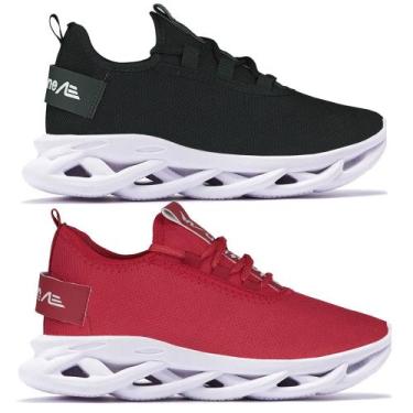 Imagem de Kit 2 Pares Tênis Academia Caminhada Corrida Leve Adapion Limited - AD