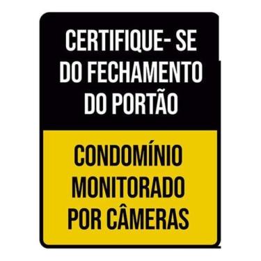Imagem de Kit 5 Placas Sinalização - Condomínio Monitorado Câmeras - Sinalizo