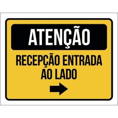 Imagem de Kit 10 Placa Acm Atenção Recepção Entrada Ao Lado 18X23 - Sinalizo