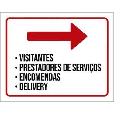 Imagem de Kit 10 Placas Visitantes Prestadores Serviços Encomendas - Sinalizo