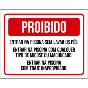 Imagem de Kit 5 Placas Proibido Entrar Sem Lavar Pés Micose Machucado - Sinalizo