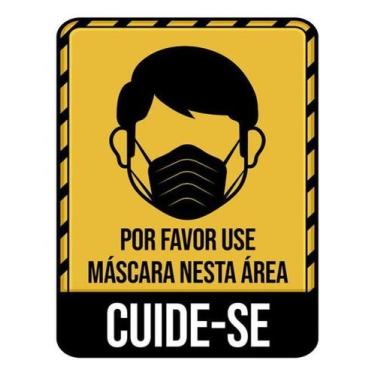 Imagem de Kit 10 Placas Por Favor Máscara Nesta Área 27X35 - Sinalizo