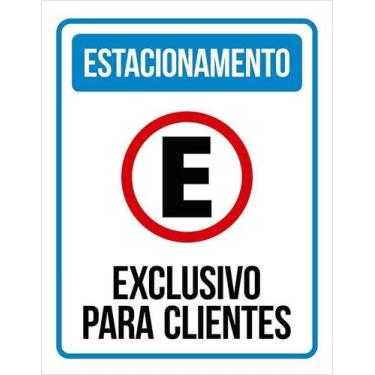 Imagem de Kit 5 Placa Acm ul Estacionamento Exclusivo Clientes 18X23 - Sinalizo