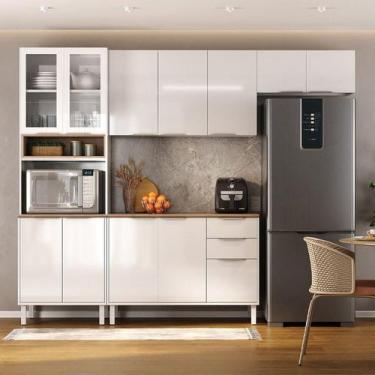 Imagem de Cozinha Modulada Compacta em Aço 4 Peças 12 Portas 2 Gavetas Paneleiro