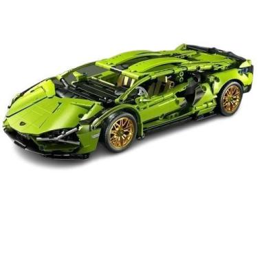 Imagem de Bloco de Construção Carro Grande Lamborghini, 1280 Peças - A1, Verde
