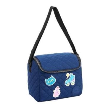 Imagem de Lancheira Térmica Patches Azul Menina Escolar Juvenil Seanite-Feminino