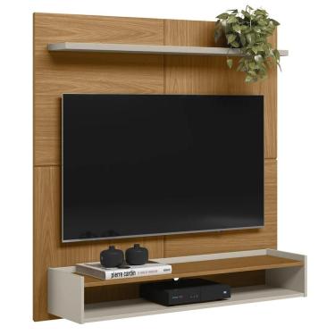 Imagem de Painel Para Tv 50 Pol Bancada Suspensa 120cm Perfect L06 Nature/off White - Mpozenato