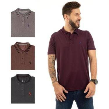 Imagem de Kit 4 Camisa Polo Masculina Elegante Dia a Dia Piquet-Masculino