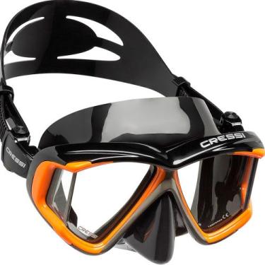 Imagem de Máscara de Mergulho Cressi Pano 4, Preto, Laranja