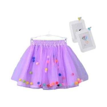 Imagem de Saia Tutu Infantil de Tule com Pompom - Vestido de Princesa para Menin