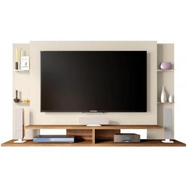 Imagem de Painel Para TV Até 55 Polegadas Marrom Elite Caemmun, Off White e Buri