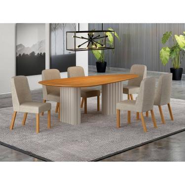 Imagem de Conjunto jantar 6 cadeiras maciça 2x1 Iza - Arbo Design