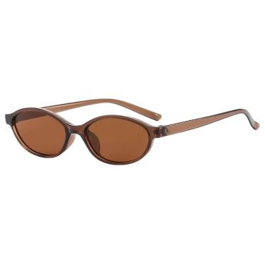 Imagem de Óculos de Sol Unissex Oval Preto Retrô Fashion UV