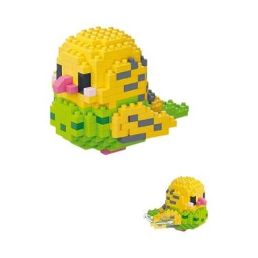 Imagem de Blocos De Montar Micro Mini Papagaio Colorido: Modelo 3D De Tijolos Pa
